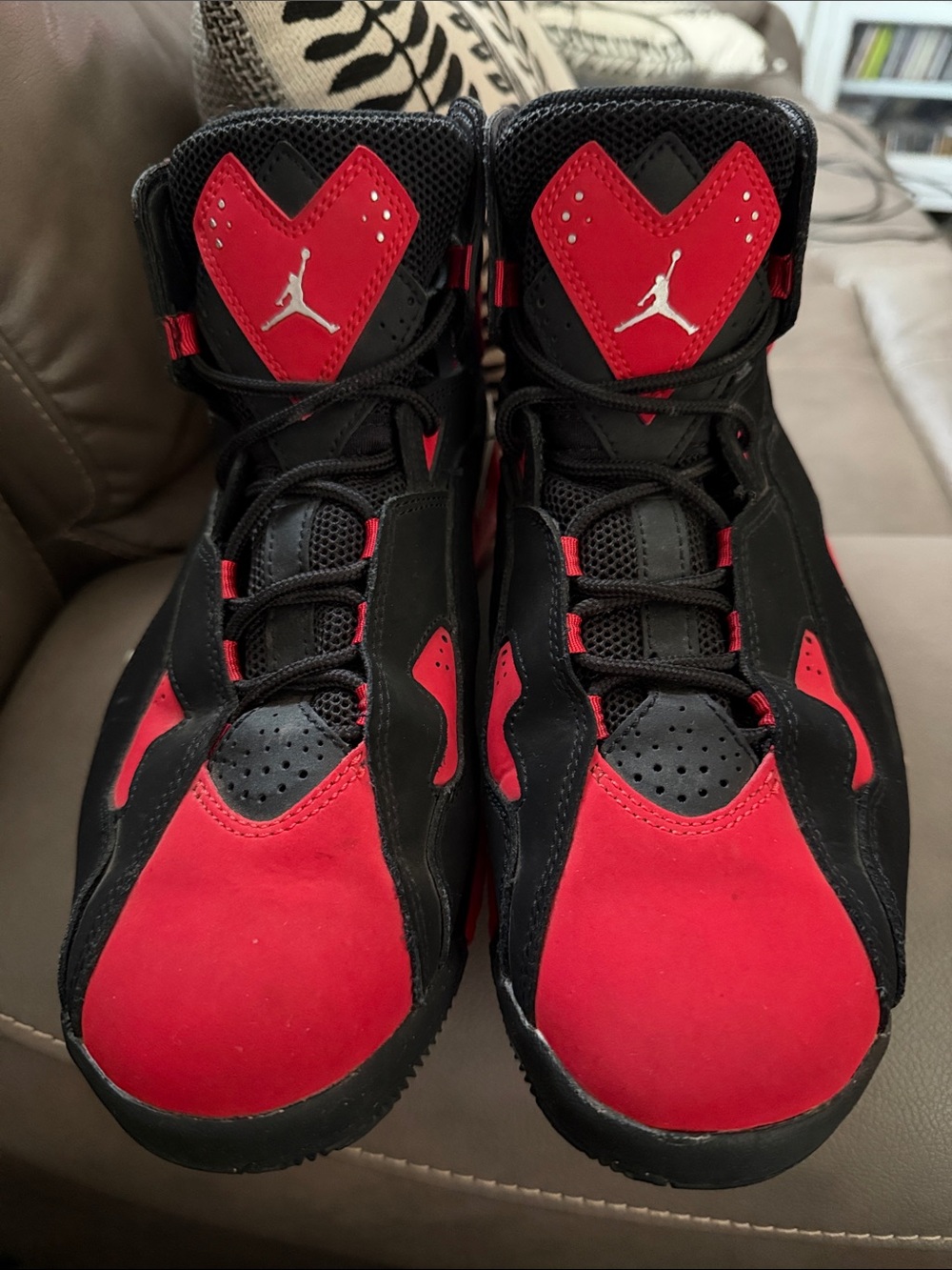 Jordan High-Top Basketball Sneakers in Red and Black